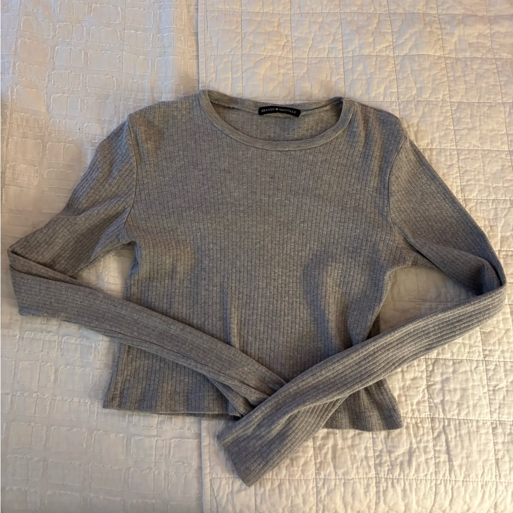 Brandy Melville Heather Gray Long Sleeve Top